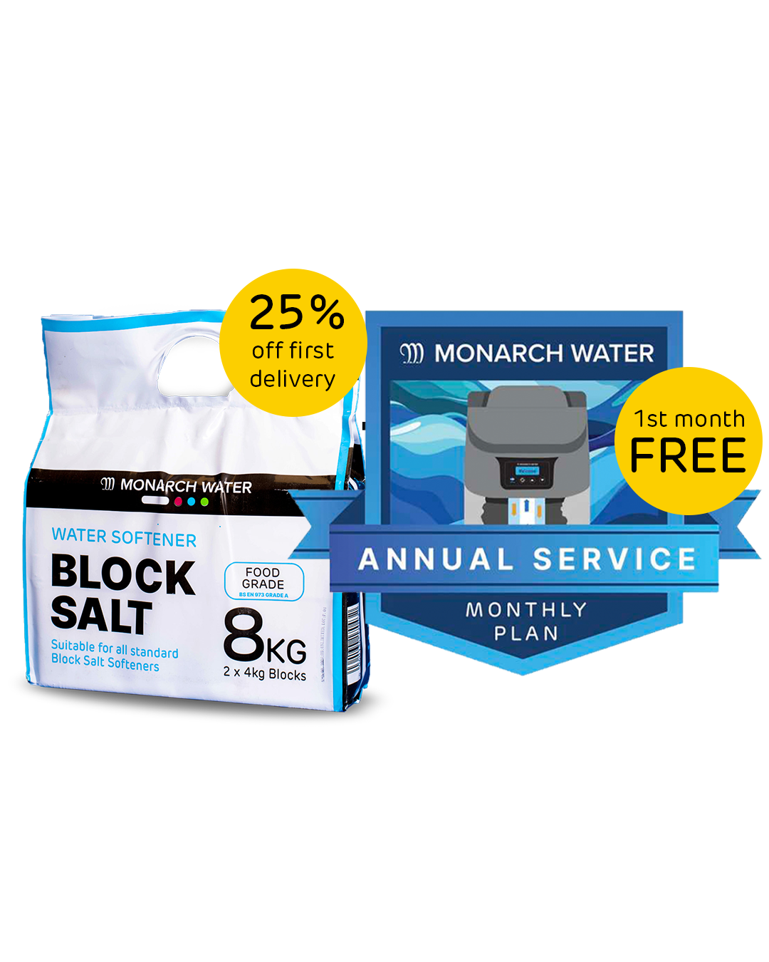 Softener Salt and Service Bundle - 8kg Block Salt